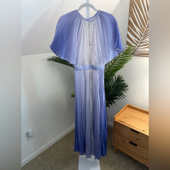 L'IDÉE Orchestra pleated gown in a blue and purple lidee ombre 2 - Picture 4 of 5